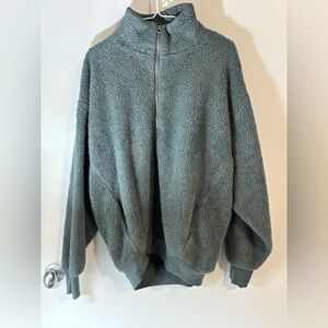 Express Cozy blue Green Sherpa Pullover